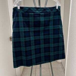 Talbots Tartan Velvet Plaid Skirt